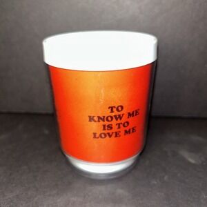Vintage Peanuts‎ Plastic Linus Mug Cup "To Know Me Is To Love Me" Charles Schulz